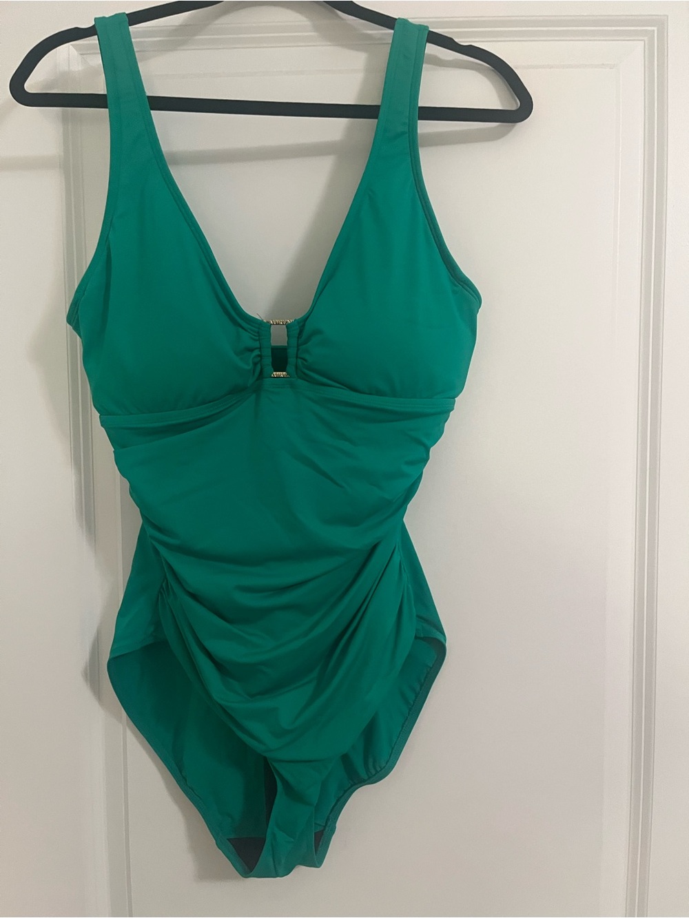 Ralph Lauren Emerald Green Ruched One-Piece Swimsuit for Kids